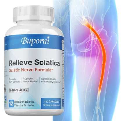 Relieve Sciatica Capsules - Helps Relieve Joint Pain, Discomfort in The Hips, Legs and Lower Back,Improves Nervous System Health