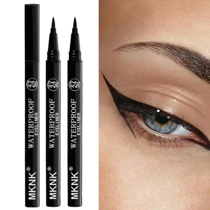 1/3Pcs Waterproof and Sweat-Proof Black Matte Eyeliner Pencil Long-Lasting Smudge-Proof Eye liner Suitable for Heavy Eyes Makeup