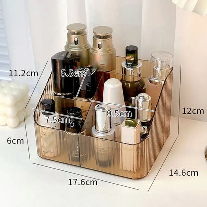 Transparent Makeup Organizer New 3/4-Slot Lightweight Vanity Case Washable Plastic Versatile Storage Box