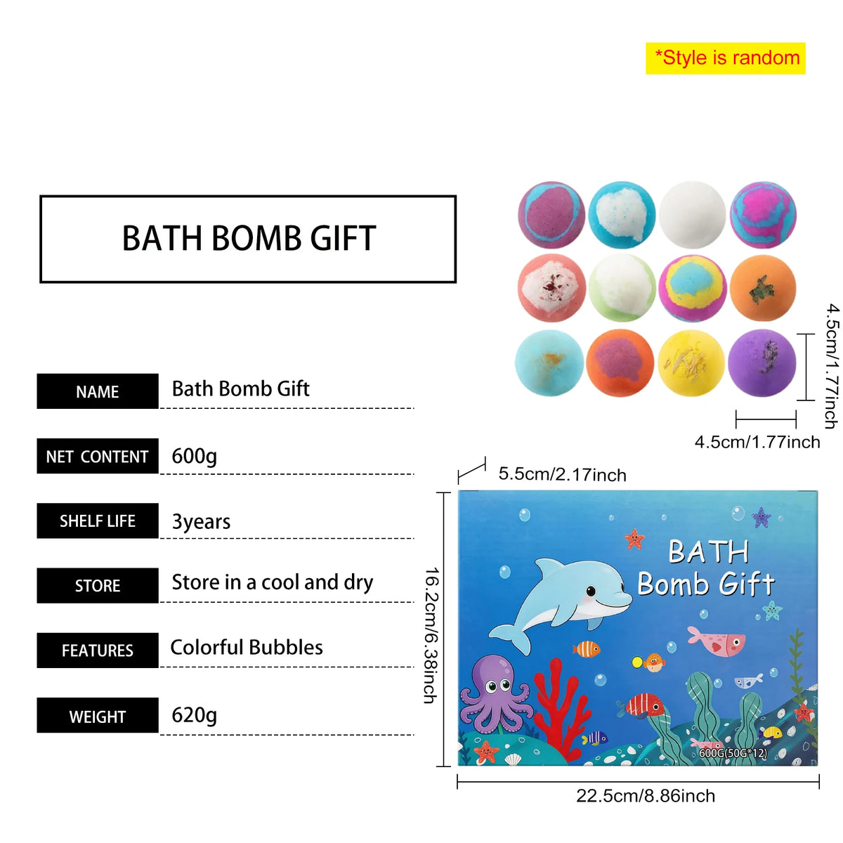 1/4/6/12pcs Bath Bombs Set with Surprise Toys Inside Natural Organic Bubble Bath Fizzies Balls Gift for Holiday Gift Set