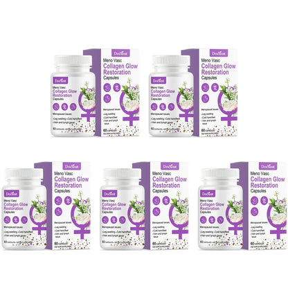 Collagen Glow Restoration Capsules, Boost Metabolism & Support Calorie Balance, Collagen Complex Hyaluronic Acid Magnesium 60Ct