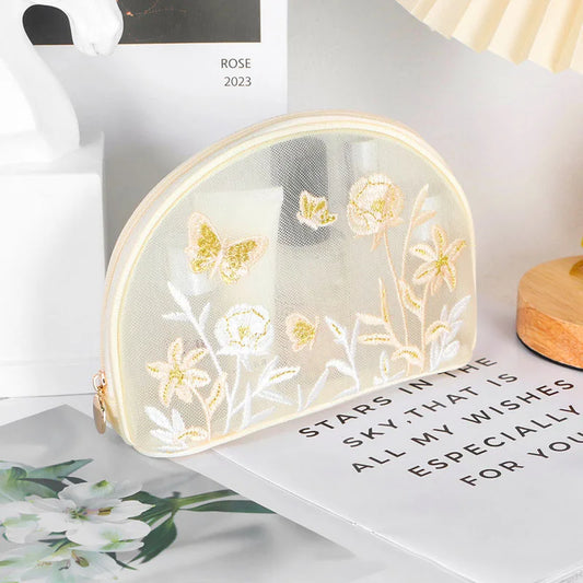 Portable Toiletry Bag Storage Organizer Large Capacity New Net Ell Embroidery Cosmetic Storage Beautiful Cosmetics Bag