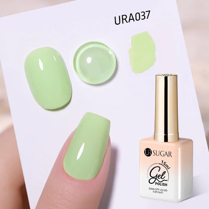 UR SUGAR 15ml Gel Nail Polish Neon Blue Red Green Pastal Nude UV/LED Soak Off No Wipe Nail Gel Polish Suitable For Summer Autumn