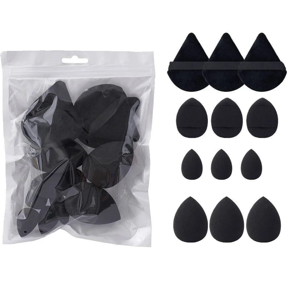 12pcs Makeup Accessories All-Purpose Makeup Sponge Set 4Types Beauty Tools Cosmetic Puff Dry Wet Dual Use Powder Puff