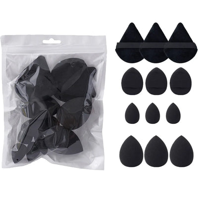 12pcs Makeup Accessories All-Purpose Makeup Sponge Set 4Types Beauty Tools Cosmetic Puff Dry Wet Dual Use Powder Puff