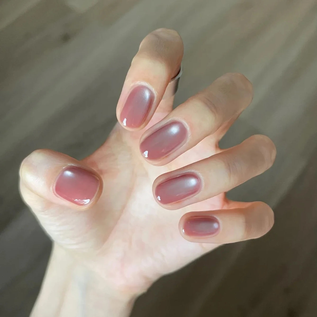 MIANEL 2026 Summer Trend Nude Pink Cat Eye Gel Nail Polish Soft Brightening Transparent Peach Pink with Glass Bead