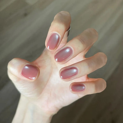 MIANEL 2026 Summer Trend Nude Pink Cat Eye Gel Nail Polish Soft Brightening Transparent Peach Pink with Glass Bead
