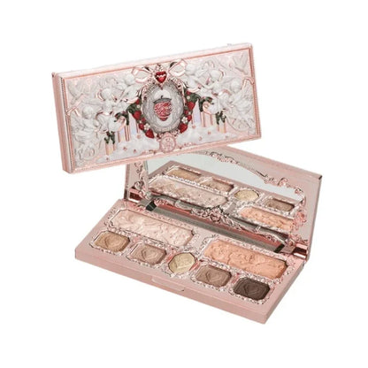 Flower knows Strawberry Cupid Collection Facial Complexion Palette Blush Eyeshadow Highlighter Flower Know Face Bronzer Palette