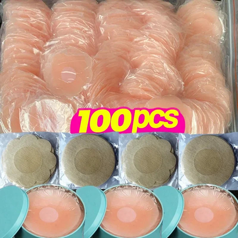 2/100Pcs Self-adhesive Nipple Cover Women Invisible Silicone Chest Breast Stickers Reusable Patch Bra Lift Up Pads Wholesale