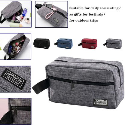 Durable Oxford Makeup Storage Pouch Waterproof Hand‑held Travel Toiletry Bag Multi‑pocket Cosmetic Organizer For Trip
