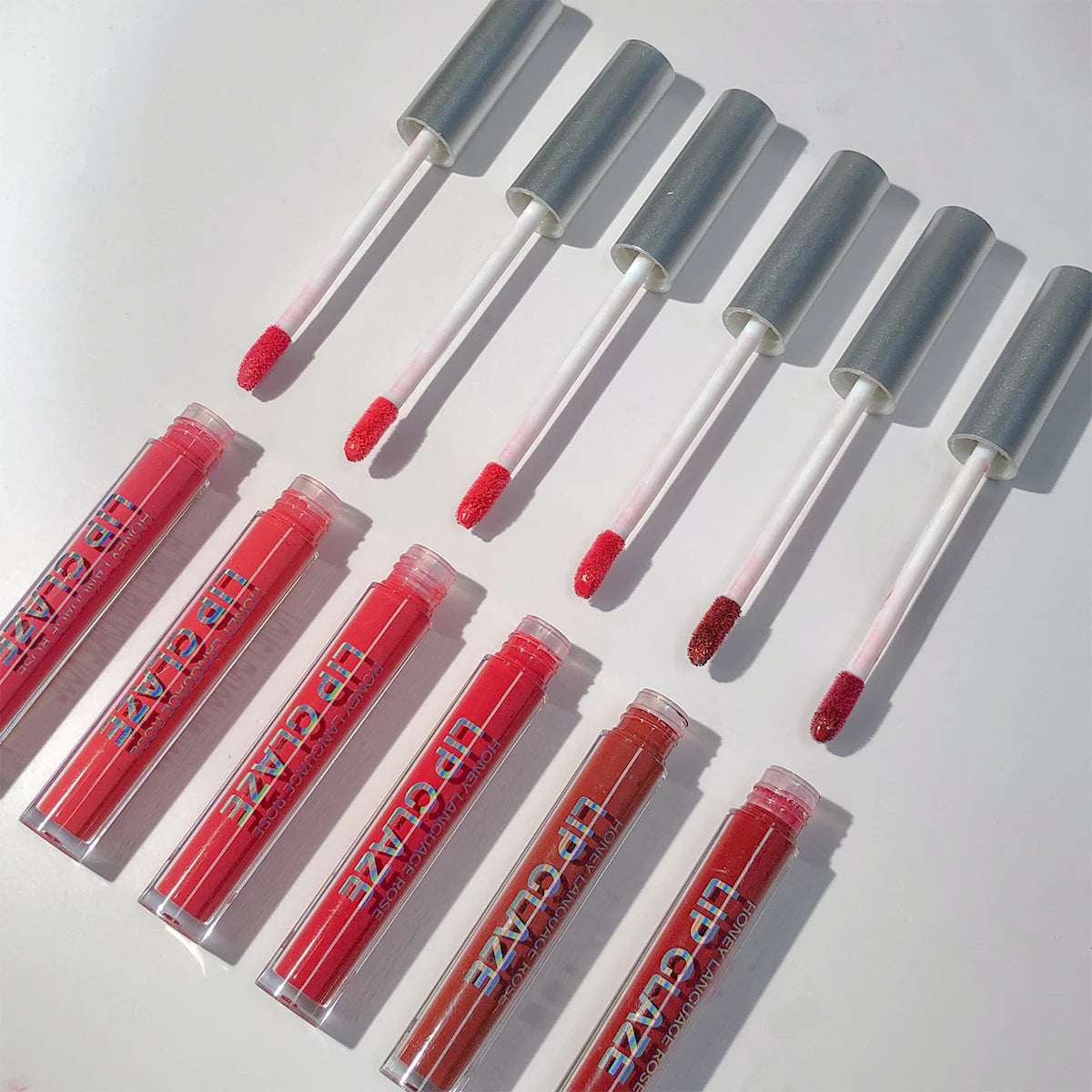 JUJU DREAM 10 pcs Honey Rose Lip Glaze Set Long-lasting Matte Velvet Lipstick Waterproof Lip Gloss Set Moisturizing Lip Gloss