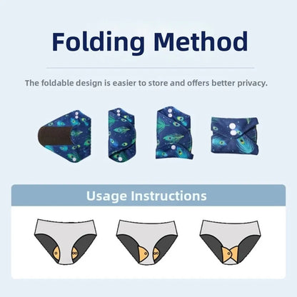 Graphene Reusable Sanitary Pads Leak Proof Fast Absorbent Washable Sanitary Napkins with Waterproof Layer Soft Panty Liner