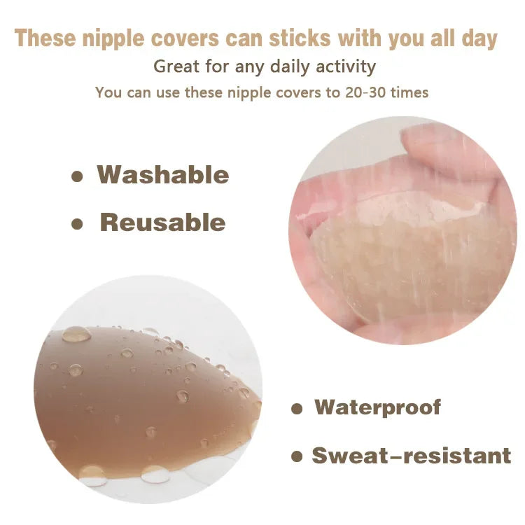 Fashion Silicone Nipple Cover Lift Up Bra Sticker Adhesive Invisible Bras Chest Patch for Women Reusable Chest Breast Petals Pad