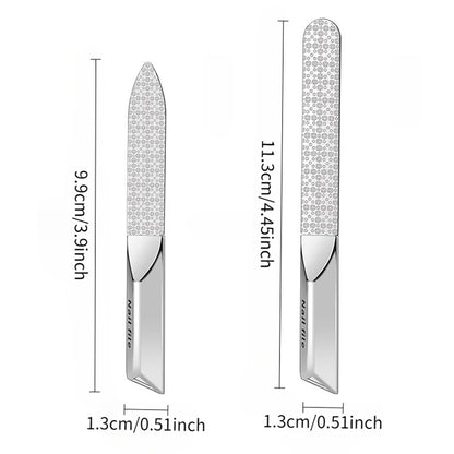 Stainless Steel Double Side Nail File Styling Accessories Polish Remover For Buffer Manicure Tools For Home And Travel