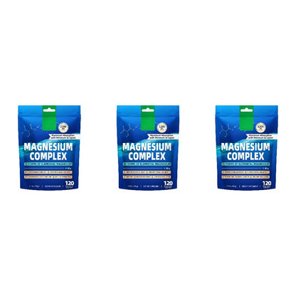 Magnesium Complex Capsules,Bone, Muscle, Heart Health,Restful Sleep,10 Forms of Elemental Magnesium for Absorption,120 Capsules
