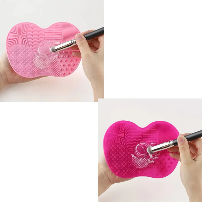 1/2/3Pcs Brush Cleaner Scrubbe Board Cosmetic Makeup Brush Washing Silicone Gel Cleaning Mat Foundation Makeup Brush Cleaner Pad