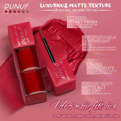 6pc/set Velvet Matte Lipstick Long-lasting Waterproof Lip Gloss Lip Glaze Non-Stick Cup Nude Red High Pigment Y2K Christmas Gift