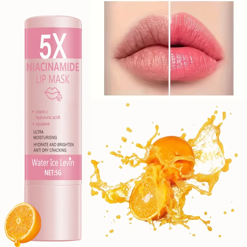 Niacinamide Lip Mask 5g with Vitamin C & Hyaluronic Acid - Ultra Moisturizing Hydrating Brightening Lip Balm, Anti Dry Cracking