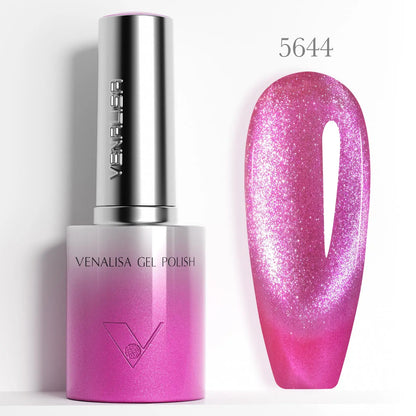 10ml Venalisa Hema Free TPO Free Gel Nail Polish Christmas New Year Soak Off Glitter Red Colors Cat Eye Magnet Nail Gel Polish