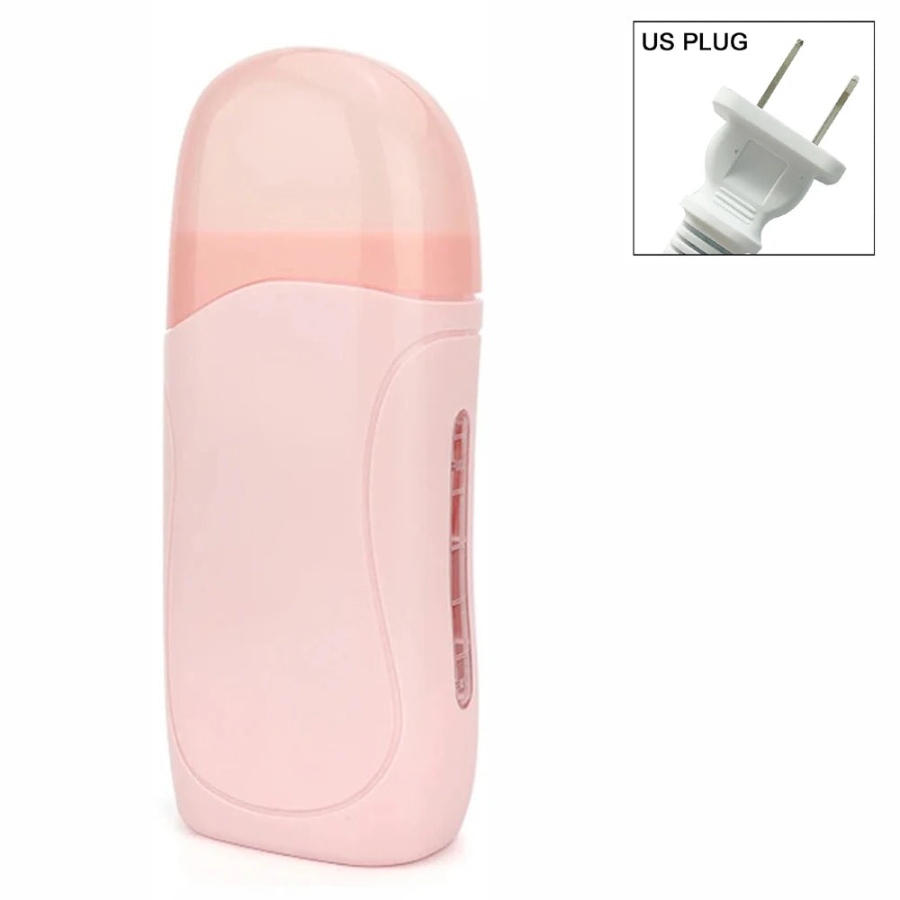 Women Home Hair Removal Kit Roll on Wax Warmer Honey Roller Wax Cartridge 100Pcs Depilatory Wax Strips Body Leg Arm Waxing Set