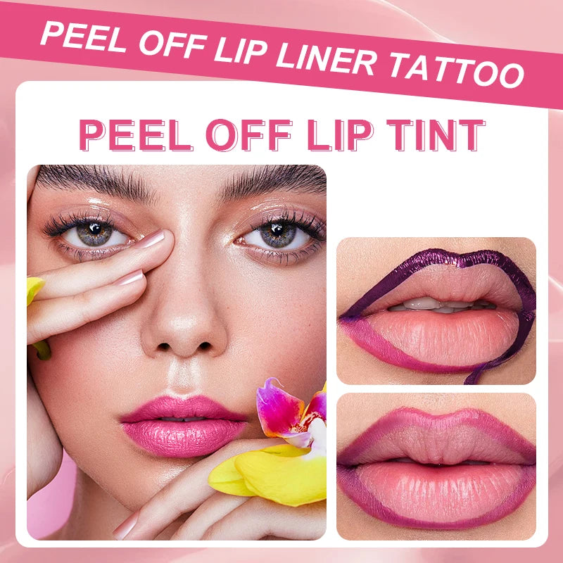 6-Color Peel-Off Lip Gloss, Tear-Off Lip Tint for Lip Makeup, Portable Peelable Lip Stain, Long-Looking Lip Cosmetics for Women
