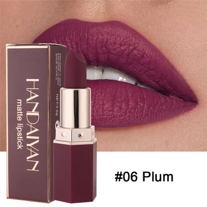 6-Color Matte Lipstick Non-Fading Non-Stick Cup Long-Lasting Velvet Smooth Matte Lip Color Waterproof Smudge-proof Lip Cosmetic