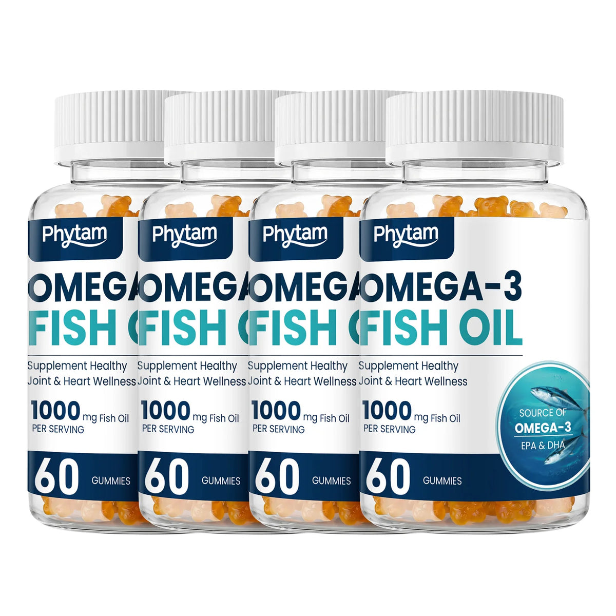 Omega 3 Fish Oil Gummies Support Brain & Nervous System Health, Cardiovascular & Skin Health, Antioxidant & Anti-Inflammation