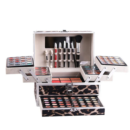 Pro All-In-One Eyeshadow Set, Full Makeup Kit, Professional All-In-One Makeup Kit for Women And Beginners, with Mirror, Eyeshadow, Blusher, Eyebrow Powder, Eyeliner, Cosplay Daily Makeup, for Natural And Glam Looks, Ideal Chr