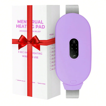 Menstrual Heating Pad, Portable Cordless Heating Pads For Cramps Period Cramp Massager With 6 Heat Levels And 6 Massage Modes, Purple