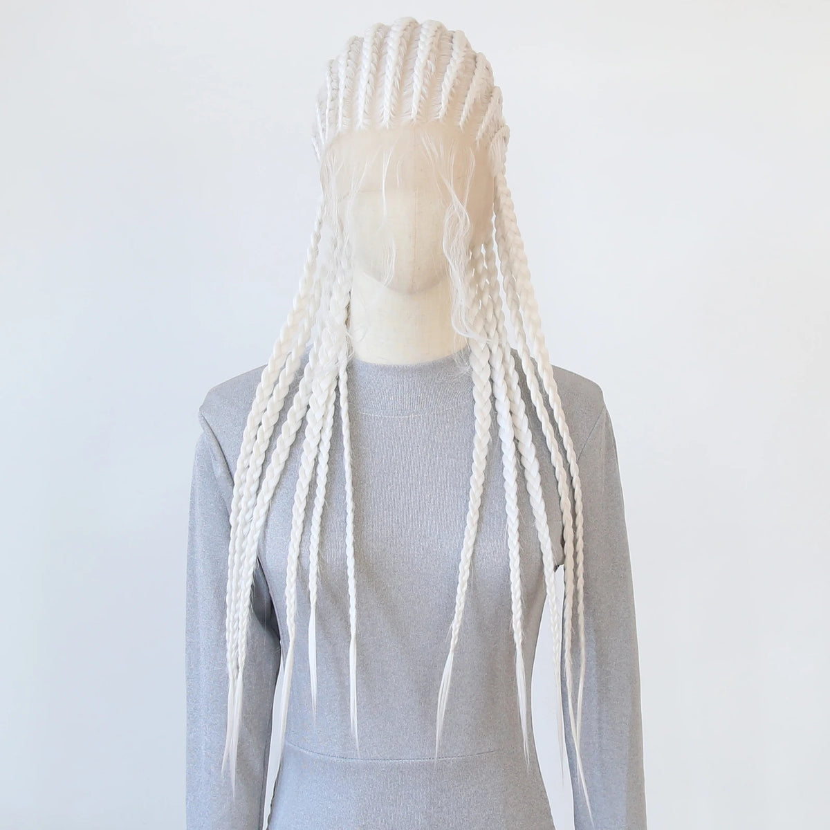 Black Braided Wigs Synthetic Full Lace Wig Glueless Full Lace Synthetic Wig Heat Resistant Fiber Wig for Women Daily Wear
