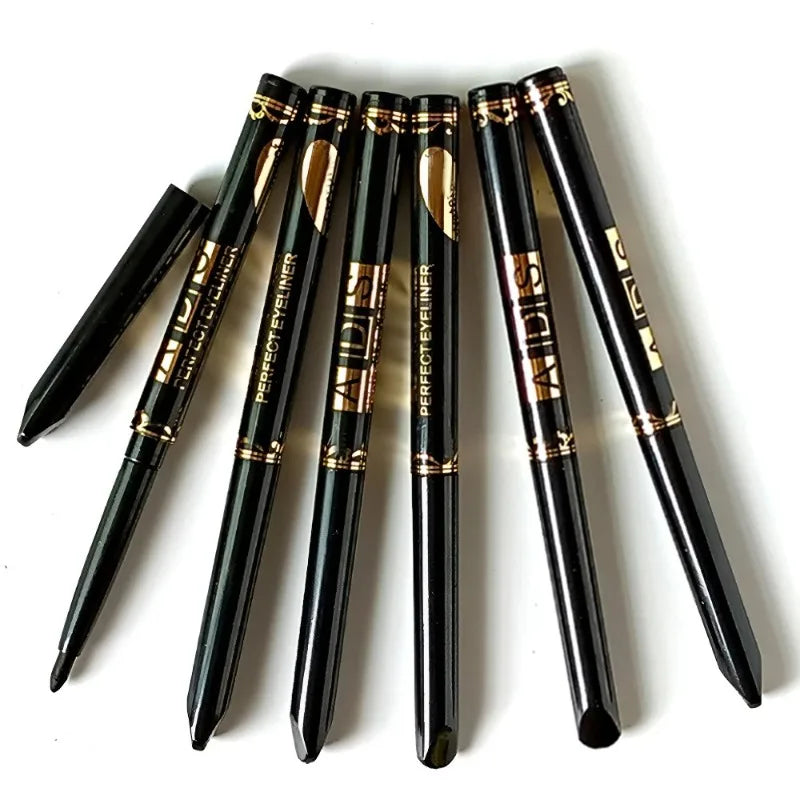 1/3Pcs Waterproof and Sweat-Proof Black Matte Eyeliner Pencil Long-Lasting Smudge-Proof Eye liner Suitable for Heavy Eyes Makeup
