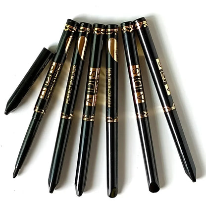 1/3Pcs Waterproof and Sweat-Proof Black Matte Eyeliner Pencil Long-Lasting Smudge-Proof Eye liner Suitable for Heavy Eyes Makeup