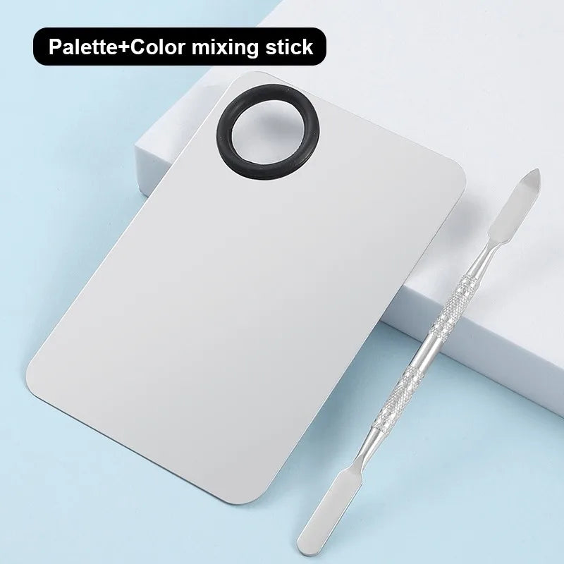 Makeup Mixing Palette Kits Professional Eye Shadow Mixer Tool with Spatula Specialized Stainless Steel Makeup Tools Accessories