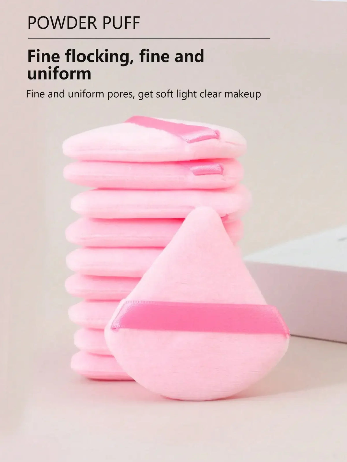 10 Pcs Triangle Velvet Powder Puff Pizza Flours Mini Face Makeup Sponge Cosmetics Washable Lightweight Makeup Tool