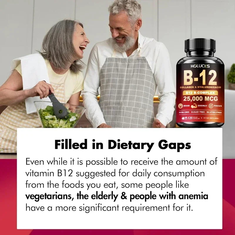 Advanced Vitamin B12 Supplement, with MSM, Marine Collagen, for Brain Vitality, Beautify Skin, Nervous System & Bone Health