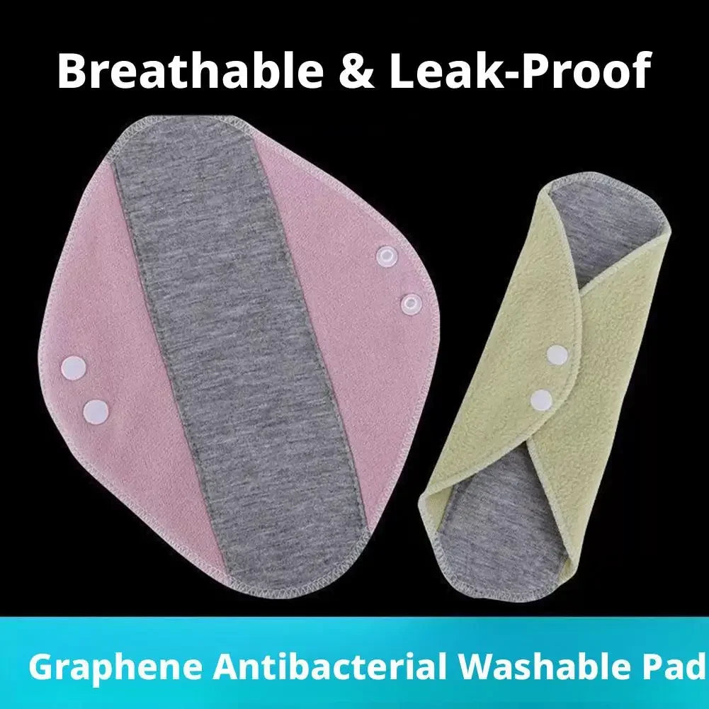 4 Pieces Reusable Graphene Incontinence Pads - Leak-Proof, Washable Sanitary Napkin for Elderly Care and Mobility Support