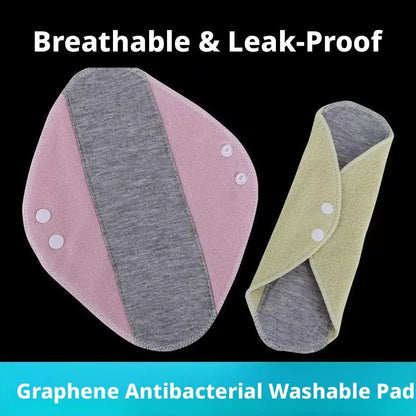 4 Pieces Reusable Graphene Incontinence Pads - Leak-Proof, Washable Sanitary Napkin for Elderly Care and Mobility Support