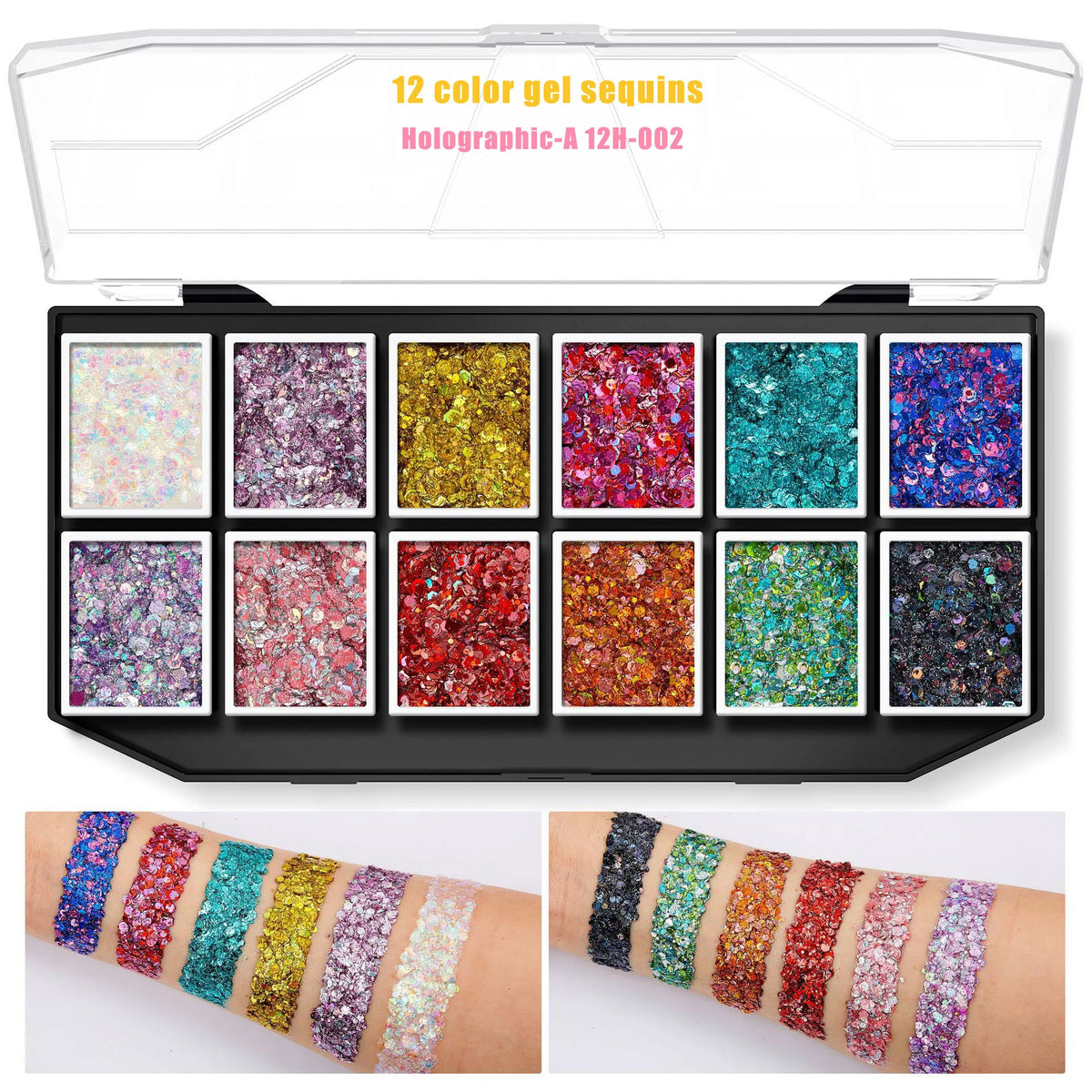 Christmas Sequins Decorative Body Cream Luminous Holographic Multicolor UV Chunky Glitter Gel Paste Palette