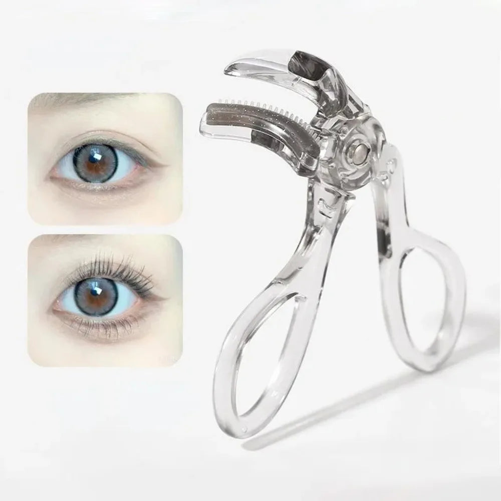 Portable Wide-Angle Eyelash Curler with Built-in Comb - for All Eye Shapes | Beginner-Friendly & Battery-Free (Travel Must-Have)