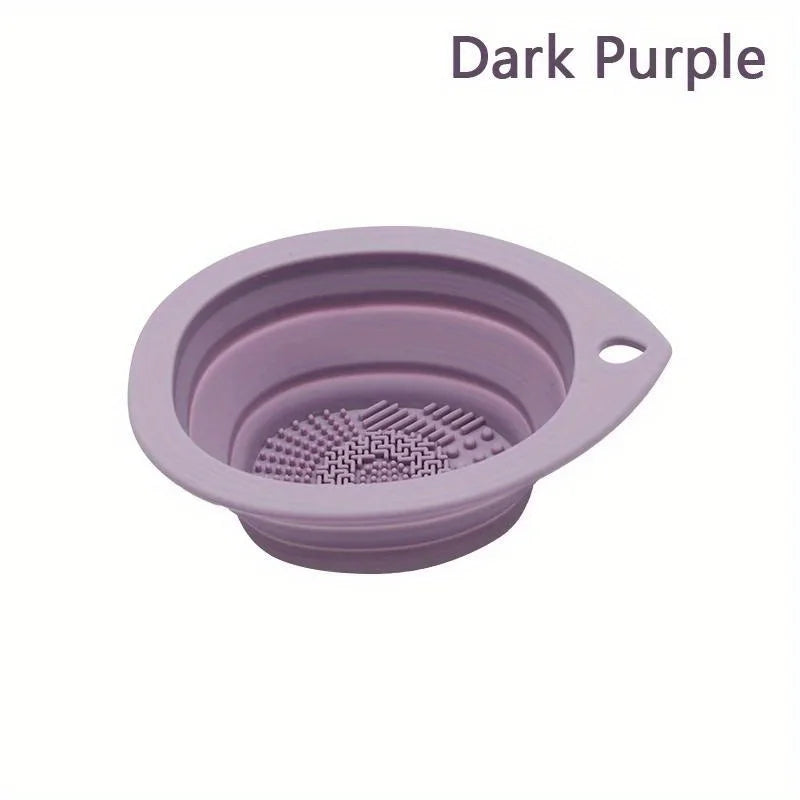 Silicone Folding Makeup Brush Cleaner Powder Puff Washing Bowl Soft Scrubber Mat Beauty Tool Cleaning Board for Brushes Puffs