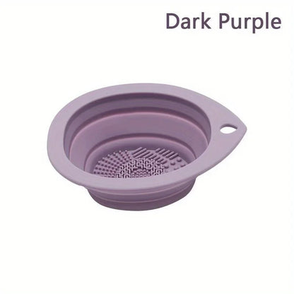 Silicone Folding Makeup Brush Cleaner Powder Puff Washing Bowl Soft Scrubber Mat Beauty Tool Cleaning Board for Brushes Puffs