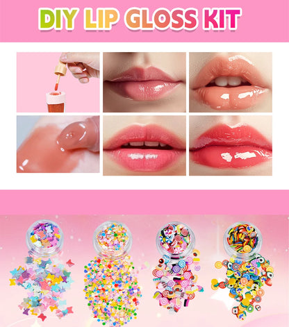 Lip Gloss Base Set for Kids Gifts Lip Gloss Making Kit Diy Lip Gloss Kit Moisturizing Nourish Lip Gloss Pack Set Cosmetics