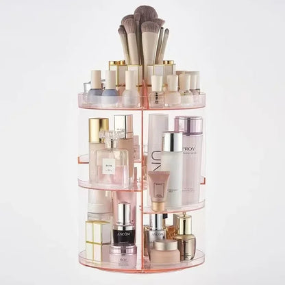 360 Rotating Acrylic Cosmetic Organizer Transparent Multi-Layer Large Capacity Makeup Storage for Vanity Bathroom Desktop