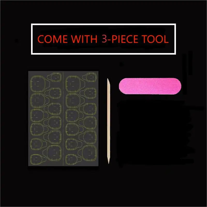 10 PCS Luxury Handmade Press on Nails Short Oval Christmas Style Design with 3-PIECE Tool Adhesive Nail Glue Tabs