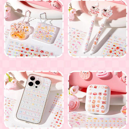 24 sheets Handheld Sticker Notebook Mini Nail Stickers Cartoon Stickers Decorative Small Patterns High Beauty Cute