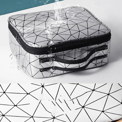 New PU Leather Cosmetic Bag For Women Professional Makeup Case Travel Toiletry Makeup Bag Beauty Nail ToolBox Make Up Handbag