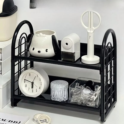 2-Layer Simple desktop Storage Rack for Household Use, Suitable for Storing Cosmetics and Miscellaneous Items in Dormitories