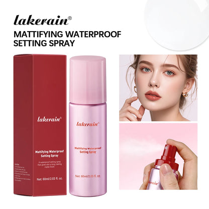 Mattifying Waterproof Setting Spray Glossy Matte Base Makeup Control Oil Non-Sticky Waterproof Make-up Fixer Spray for All Skin