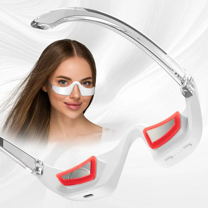 3 in 1 LED Photon Under Eye Beauty Device Red Light Microcurrent Eye Massager Glasses for Eye Bag Eye Fatigue Dark Circles