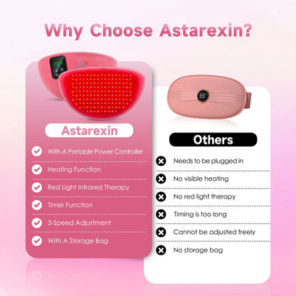 Astarexin 156 LEDs Red Light Infrared Therapy Menstrual Belt, Heating Pad for Period Cramps, Waist & Abdomen Pain Relief